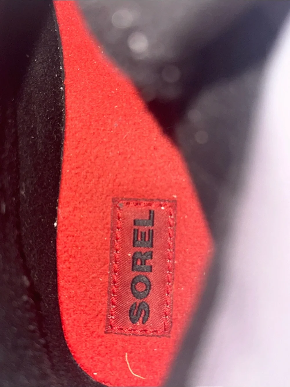 SOREL Winter Slimpack Lace Snow Boots Black Gray Red Kids Size 3